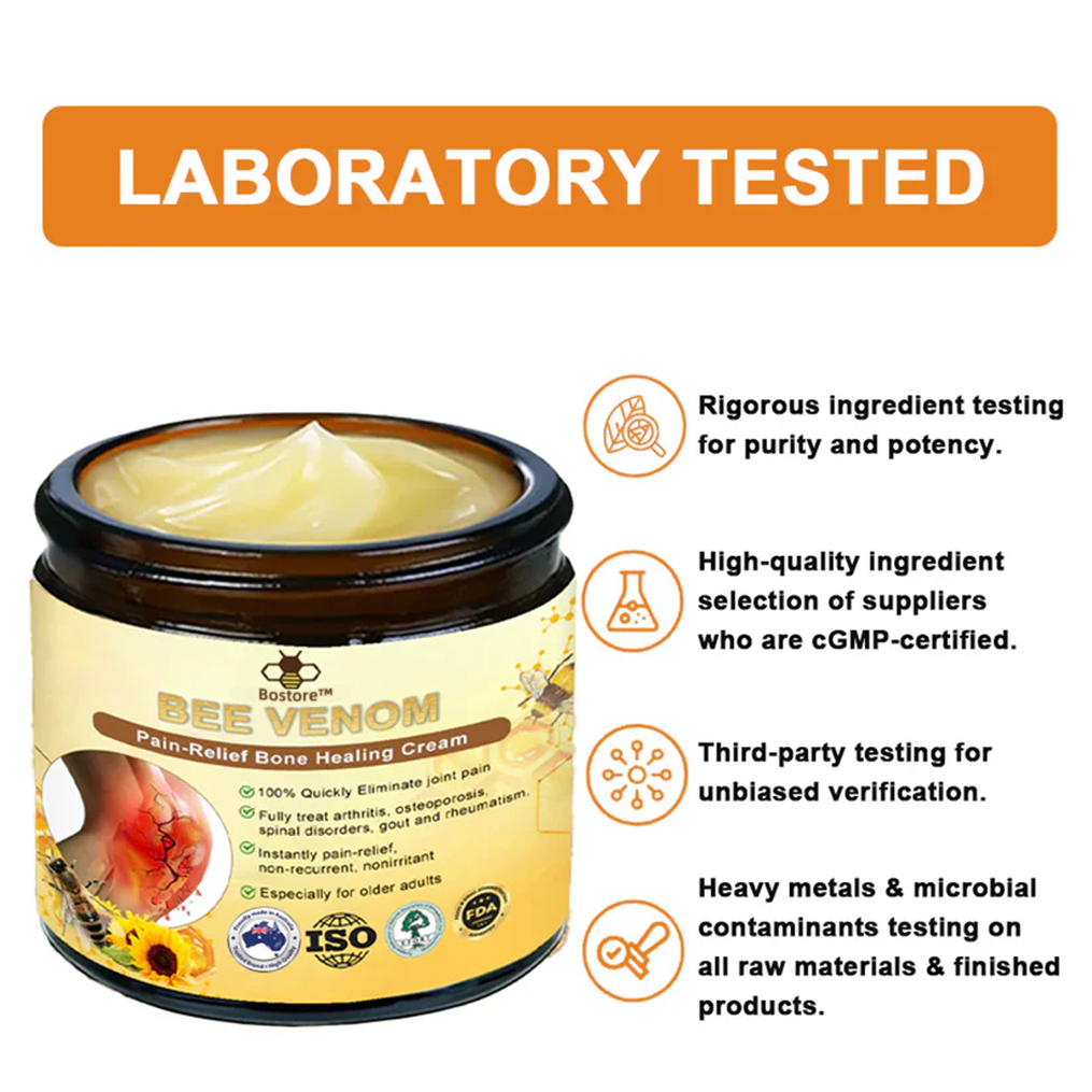 ✅Official Store: Bostore™ Bee-Venom Pain-Relief Bone Healing Cream👨⚕️Orthopaedic Association(AOA) Approved (Reducing joint swelling, pain, stiffness, redness, warmth, soreness, and joint fatigue)