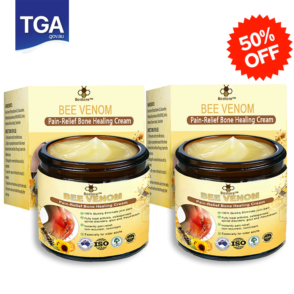✅Official Store: Bostore™ Bee-Venom Pain-Relief Bone Healing Cream👨⚕️Orthopaedic Association(AOA) Approved (Reducing joint swelling, pain, stiffness, redness, warmth, soreness, and joint fatigue)