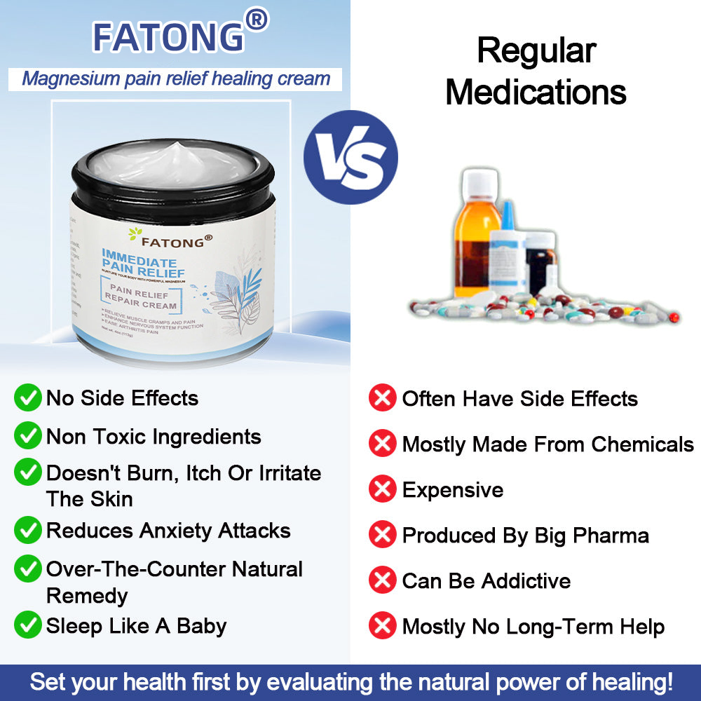 ✅Medicare Approved: FATONG® Magnesium Pain Healing Bone Cream (Relief of neuropathy, chronic pain, muscle spasms, cramps or twitches, poor bone health and other arthritis)